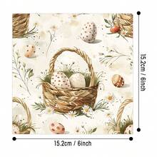 12张复古复活节兔子、彩蛋、小鸡图案剪贴簿纸，装饰工艺纸，适用于日记、折纸、卡片制作、子弹笔记和DIY手工。 - 彩色 - 查看 2