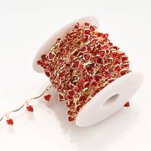 1 Meter Heart-Shaped Zirconia Chain Accessory Handmade Chain Findings For Jewelry DIY Clothing Shoes And Bags Making Chains Supplies - Heart-shaped - View 19