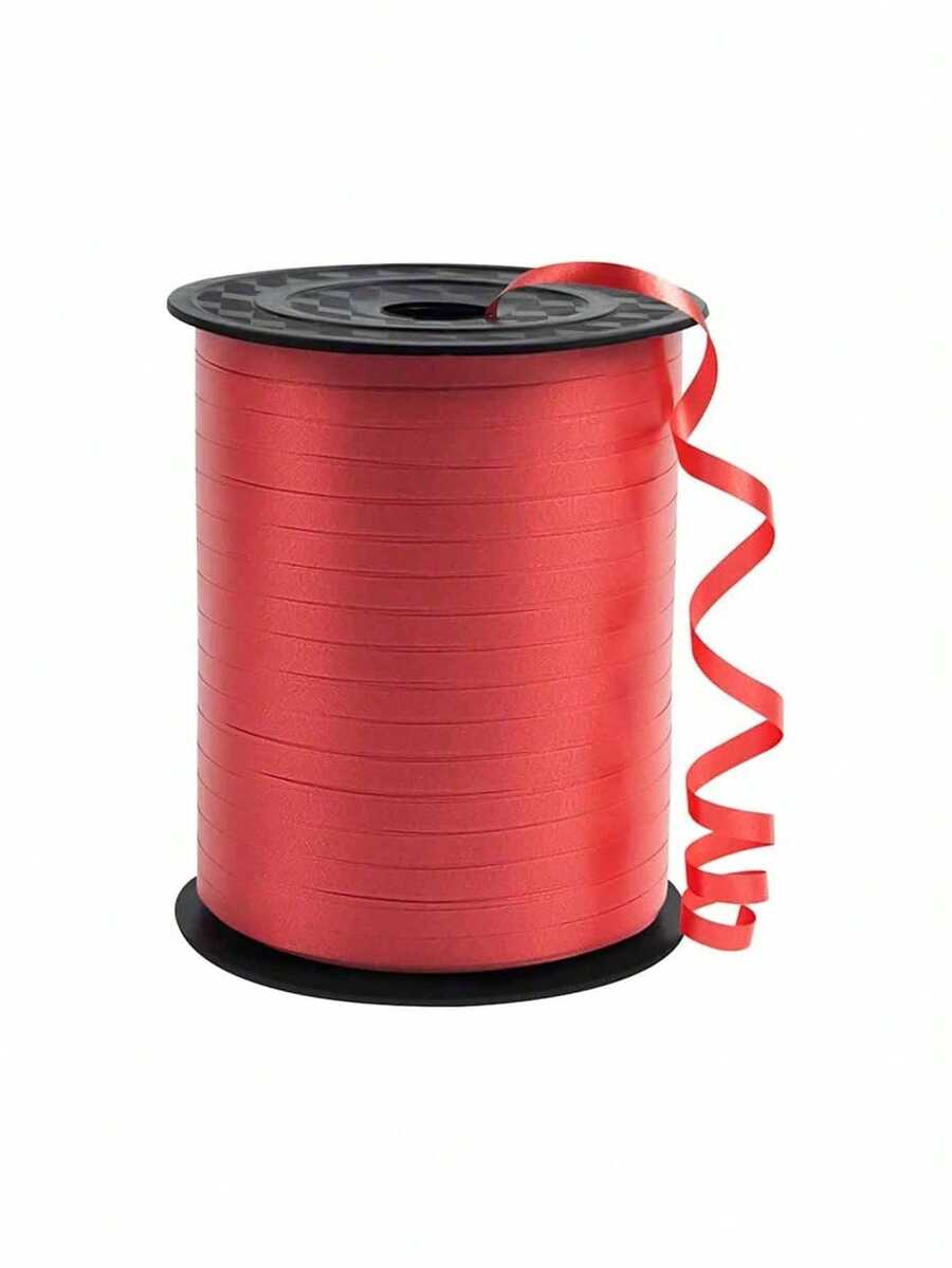 1卷，250码红色卷曲丝带，适用于礼品包装、气球绳、婚礼、生日等场合 - 闪亮金属丝带，适用于花束和鲜花包装纸，情人节、婚礼、生日等场合适用