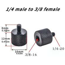 4pcs 1/4" Male To 3/8" Female Aluminum Alloy Camera Screw Adapter, 1/4" To M4 M5 M6 M8 M10 Converter Screws, Photography Equipment Accessories - Multicolor - View 30