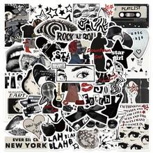 50 Black Romance Stickers - Vintage Cute Aesthetic Stickers - Packaging Decoration, Luggage DIY, Party Gifts - 50 件 - 查看 1