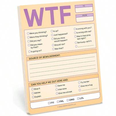 1 Count  Pad, Funny Notepads Checklist Nifty Notes Pastel, 4x 5.25 - Inches