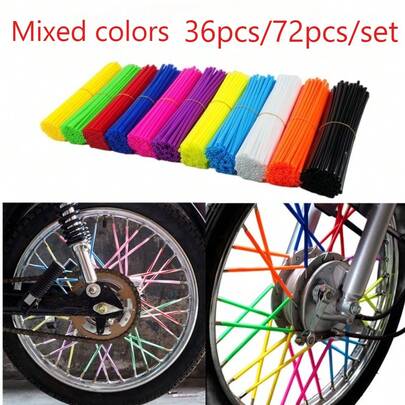 36/72pcs/Pack Random Color Bicycle Spoke Nipple Covers, Motorcycle Offroad Modification Accessories, Colorful Spoke Covers, Mountain Bike Spoke Protectors