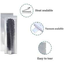 Pcs 2.1x7.08 Inch Inside Size 1.77x6.69 Inch Front Vacuum Heat Sealable Mylar Foil Bag Travel Shampoo Skincare Packaging Candy Coffee Powder Food Storage Aluminum Package - 100 + 2.1x7.08 英寸 - 查看 4