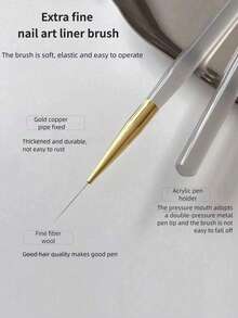 5pcs/Set Ultra Fine Nail Art Detail Pens - Precise Drawing Pens, Easily Outline Complex Lines; Ultra Fine Nail Art Detail Pens; Nail Art Drawing Tools; Nail Art Pens; Brush Design; Easy To Use; Soft & Durable Material; DIY Nail Art - Multicolor - View 4