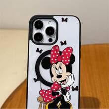 Disney.‌ What Minnie Mouse Patterned Phone Case With Fun Butterflies And Vibrant Colors. Compatible With IPhone 17, 16, 15, 14, 13, 12, And 11 Pro Models. Features Shockproof Protection. An Ideal Gift For Family, Friends, Birthdays, And Special Occasions Like Valentine's Day. - 黑色 - 查看 5