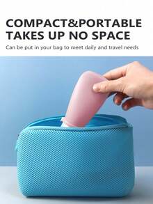 1 Set Silicone Travel Refillable Bottles, Suitable For Shampoo, Cosmetics And Lotion, Leak-Proof Design, 30ml/60ml/90ml Capacity - Dusty Pink - View 3