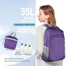 35L Mochila impermeable plegable ligera para playa, con compartimento seco y húmedo, mochila HiFKing para hombres y mujeres, color morado - Púrpura - Ver 6