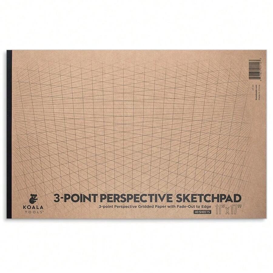 Kooalaa Tools | Drawing Perspective (1 And 2-Point) Large Sketch Pad (3 Point - 11 X 17) - 3Point-11x17 - 查看 1