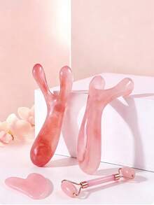 Ergonomic Y-Shaped Resin Massage Tool - 5-Point Relief For Face/Eyes/Nose/Ears/Hands, Portable Gua Sha Shaping Stick, Suitable For SPA, Travel And Office Self-Care, Mother's Day Gift Set, Christmas Gift, Pink Travel Massager, Christmas Stocking Stuffer, Gift For Men - Multicolor - View 9