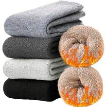 Pack de 5 Calcetines de Lana Térmicos para Mujer y Hombre, Antiolor, Ultra Cálidos, Suaves y Antifricción - Invierno, Senderismo o Hogar,40046381 - Blanco - Ver 1