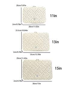 1pc Corduroy Laptop Sleeve Bag, Fits 11"/13"/15" Laptops, Printed Casual Unisex Protective Case, Compact & Portable, Can Be Used As Document Bag, Laptop Liner, Laptop Tote, Suitable For 11", 13", 15" , HP, ASUS And Other Brands, Suitable For Women, Teenagers, Men, College Students. Also Fits 9-15" Tablets, Compatible With IPad Air, 4, 5, Pro, 11, Mini, 5, 6, Shock-Absorbing Design. Laptop Case Laptop Cover Computer Bag Laptop Bag Water Resistant Travel Essentials - Multicolor - View 2