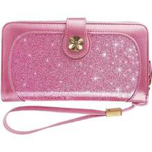 Cartera para Mujer de Piel, Billetera Grande con Cremallera, Monedero de Cuero con Bloqueo RFID, Cartera para Móvil de Dama Minimalista, Tarjetero Moda de Gran Capacidad, Regalos para Chicas y Mujeres,40047520 - Púrpura malva - Ver 1