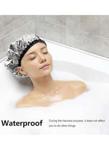 Reusable Hair Streamer For Coloring, Perm & Treatment, Heat Cap With Elastic Band, Processing Caps For Hair, Shower Caps For Sauna, Shower & Spa - Multicolor - View 3