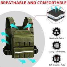 nnSUNRISING Chaleco con peso para hombres y mujeres chalecos de peso ajustables de fuerza y resistencia entrenamiento de fitness entrenamiento táctico correr gimnasiocc - Ejército mundial - Ver 4