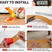 1 件/39.37 英寸自粘地毯砖边缘装饰条，可裁剪，门槛盖板，门框分隔条，耐磨平整