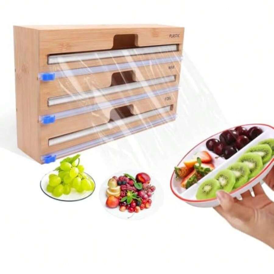 CYPNDispensador de Papel de Aluminio Dispensador de Envoltura con Cortador Deslizante Dispensadors de Envoltura 3 en 1 con Cortador Organizador de Cocina con CortadorFashion - 221183106 - Ver 1