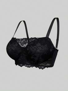 休闲时尚蕾丝舒适文胸，弹性文胸，提拉塑形文胸，减少背部赘肉文胸 - 黑色 - 查看 1