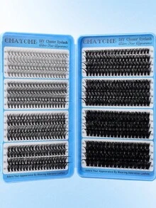 CMAYOME 584/616pcs Cluster False Eyelashes, Thick Curly Eyelash Extension Kit, D-Curl, 8-16mm Mixed Length, DIY Eyelash Extension Set, DIY Lower Lash Extension Tutorial, Fluffy Soft Individual Lashes, Create Voluminous Natural Y2K Butterfly Makeup Effect, Easy DIY Long-Lasting Eyelash Glue, DIY Remover, DIY Eyelash Tweezers (10D-150D Lashes) - Multicolor - View 8