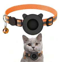 iDestry Coleira para Gatos com Suporte para Air Tag, Capa Protetora para Orelhas de Gato, Coleira com Sino Refletivo, Destacável para Air Tag, Adequada para Gatos Machos e Fêmeas, Capa Protetora para Rastreador GPS, Coleira Ajustável. Air Tag não incluso. - Multicolorido - Ver 20