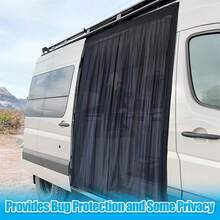 1pc Black Camper Magnetic Screen Door, Car Specific Anti-Mosquito Curtain, Magnetic Design Easy Open/Close, Prevent Mosquitoes, Fit For Camper Door, Car Anti-Mosquito Gadget, Breathable Non-Stuffy - 1pc Magnetic Curtain - View 11