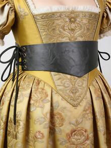 Medieval Witch Huntress Viking Pirate Belt Female Elf Knight Cosplay Costume PU Leather Waist Accessory Women Waistband LARP - Black - View 7