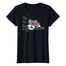 Panda Shirt Women & Cute Panda Lover Gifts Men Women  Panda Lover Gift Panda Koala T-Shirt Black Unisex-  Classic Fit Cotton Blend Christmas Celebration T-Shirtbody's Natural Curves Without Clinging, Offering A Balanced Mix Of Comfort And A Polished, Slimming Silhouette For Everyday Wear. - Black - View 1