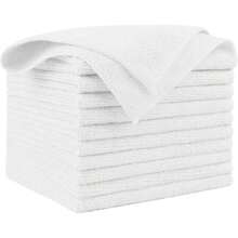 Microfiber Cleaning Cloth White 10PK, Microfiber Towels For Cars, Premium Car Cloths, Dusting Cloth Lint Free Cleaning Rags For SUVs, House, Kitchen, Window, Workshops,12*12",40065059 - 白色 - 查看 1