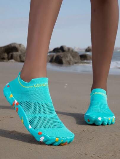 Men's Aqua Shoes, Non-Slip Soft Bottom Beach Shoes, Wear-Resistant Quick-Drying Water Shoes For Hiking, Fitness, Yoga, Swimming, Diving