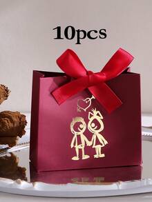 10pcs Modern Letter Pattern Paper Gift Boxes, Suitable For Parties And Valentine's Day - Multicolor - View 18