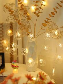 1 Cuerda de 1,5/3 metros Luces de cadena decorativas de plástico con estrellas y lunas, alimentadas por batería, luces estrelladas para decoración de dormitorio, adecuadas para decoración del hogar, decoración de pared, decoración de bodas, fiestas y Ramadán - estrellas y luna - Ver 4