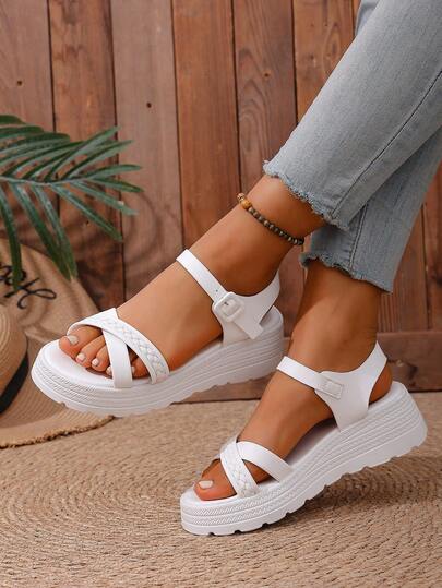 Vista Hi Buckle Women's Fashion Platform Sandals, Provide Arch Support For Increased Comfort, Fashionable And Versatile Summer Beach/Walking Shoes, Ultra-Soft Insole For All-Day Wear