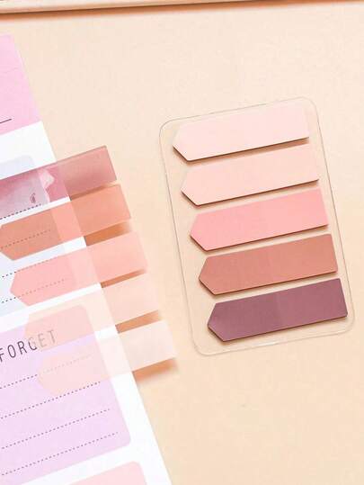 100 Pieces Of Pet Sticky Notes, Arrow Indicator Stickers, Solid Color Good-Looking Color Index Stickers, Student Office Supplies, Send 1 Back To School