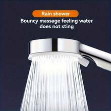 1个银色5档可调淋浴喷头，手持式淋浴喷头，通用浴室淋浴喷头