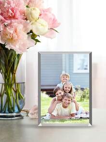 1pc Personalised Photo Customized Acrylic Bestie Freestanding Plaque With Any Photo, Birthday Custom Present, Wedding Gift, Family - Multicolor - View 6