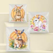 100pcs Easter Bunny & Flower Pattern Gift Bags, Cute Rabbit & Spring Flower Design Transparent Self-Adhesive Packaging Bags, 4 Different Patterns Mixed - Ideal For Easter And Themed Party Gifts Packaging, Etc. - Multicolor - View 11