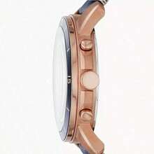 Relógio cronógrafo de quartzo masculino Fossil Grant, mostrador azul marinho, pulseira de couro preta, estilo esportivo vintage para negócios, relógio retrô, relógio de pulso masculino, adequado para uso esportivo diário, presente de aniversário e Dia dos Namorados FS5237 - Azul marinho - Ver 4