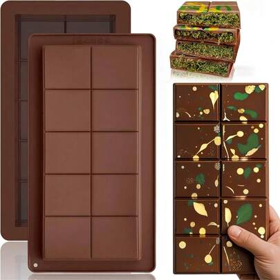 Silicone Chocolate Mold, Non-Stick Rectangular Durable Mold Suitable For Making Chocolate Rolls, Chocolate Bars And Dubai Chocolate, Easy Demolding