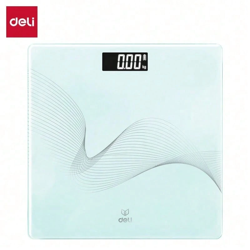 DELI LE603 Body Scale: Intelligent And Accurate Weighing Technology; Backlit LCD Screen For Easy Reading In The Dark; Tempered Glass For Easy Cleaning; Non-Slip Base For Stable Placement; Mint Green Color. - Mint Green - View 1