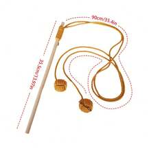 1pc Macrame Handmade Cat Teaser Wand, Knotted Ball, Chew Toy, Pet Interactive Toy - Multicolor - View 13