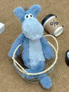 15.75 Inch/40cm Super Soft Plush Donkey Doll - Hazy Blue Plush Animal, Big Eyes, Fluffy Tail, Exquisite Craftsmanship, Cute Cartoon Plush Doll, Suitable For Children And Adults As Gifts, Home Decor, Birthday Gifts, Super Soft Short Plush Material, Skin-Friendly And Comfortable - Dusty Blue - View 2