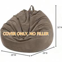 Funda para puf sin relleno para nios y adultos. Puf extra grande para almacenar peluches o espuma viscoelstica de pana suave de la mejor calidad - GrisclidoPortada mediana - Ver 2