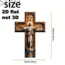 1pc Large 8x12 Inch Religious Christian Cross Plaque - Crucifixion Scene Decor, With Cross, Suitable For Home, Church, Office - Christmas, Easter, Thanksgiving, Halloween Decor - Durable Artificial Wood Structure - Spiritual Gift Idea - Multicolor - View 16
