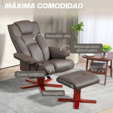 HOMCOM Cadeiras de sala de estar - Marrón - Ver 4