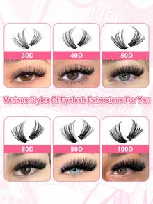600PCS DIY Eyelash Extension Kit ,Professional & Beginner Friendly,Create Salon Looks With DIY Faux Mink Lashes, Ultimate Lash Kit Gift Set - Everything You Need: Multipack False Eyelashes, Glue, Remover Liquid, Tweezers For DIY Beauty At Home - Multicolor - View 5