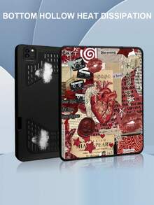 This Tablet Case Features Red Stickers, A Red Heart, And Lips, Making It A Perfect Birthday, Holiday, Or Valentine's Day Gift For Friends, Close Friends, Family, Brothers, Colleagues, Lovers, Classmates, Teachers, Or Yourself. It's Compatible With IPad Air 4/5 (10.9-Inch) And IPad 8/9 (10.2-Inch). It Boasts A Black Flip Design With A Pen Slot And Enhanced Heat Dissipation. - Black - View 2