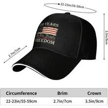 1776-2026 Patriotic Baseball Cap Commemorating The 250th Anniversary Of The Founding Of The United States - Lightweight Retro Independence Day Hat, Adjustable Snap Design, 250 Years Of History Theme, Machine Washable - 黑色 - 查看 6
