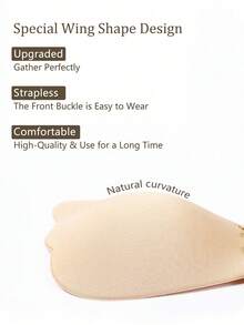 1pc Plus Size Adhesive Invisible Push Up Bra - Wireless, Adjustable Strapless Deep V Bra, Lift And Shape, Breathable And Comfortable, Suitable For Wedding Dresses/Formal Gowns, Cold-Shoulder, Backless, Spaghetti Strap, Tight Dresses, Sheer Tops, Spaghetti Strap Outfits, Bridal Shower, Travel, Suitable For Parties, Cocktail Dresses, Weddings/Formal Dinners - Multicolor - View 5