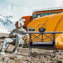 CYPNGeorgeX 95cm*55cm Mesa Plegable para Exteriores Enrollable de Aluminio Mesa Plegable Enrollable Portátil con Bolsa de Almacenamiento para Picnic Al Aire Libre Playa PescaFashion - como en la foto - Ver 3