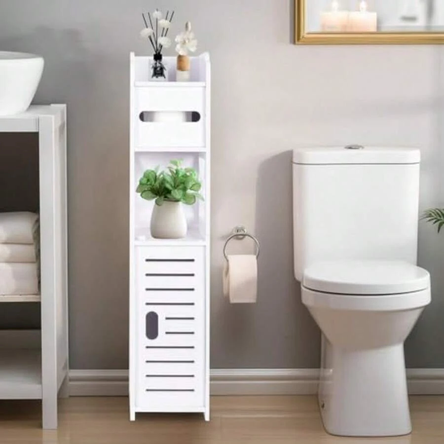 CYPNArmario para Papel Higiénico PowerKing - Armario Pequeño para Baño con Puertas y Estantes Delgado para Espacios Pequeños y Esquina Suelo 2413WFashion - 227404903 - Ver 1